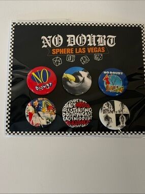 No Doubt - Sphere Las Vegas Button Pin Set - Multicolor Gwen Stefani Concert